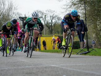 Archie sprinting for the finish at Milton Keynes