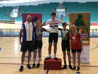 Calum with winner, Jed Smithson and Finlay Tarling on the podium