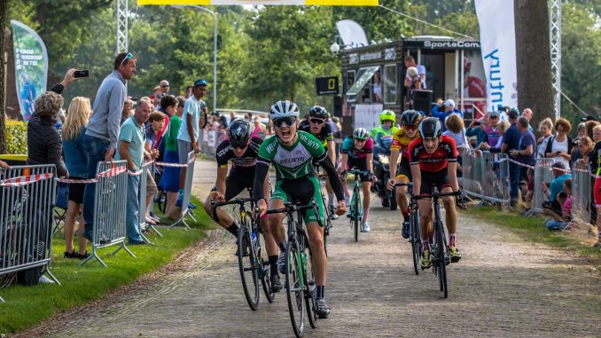 Archie Peet winning the Junior Omloop Stage Archie Peet winning the Junior Omloop Stage