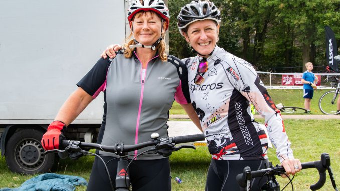 Susan and Lorraine - both now hooked on Cyclocross